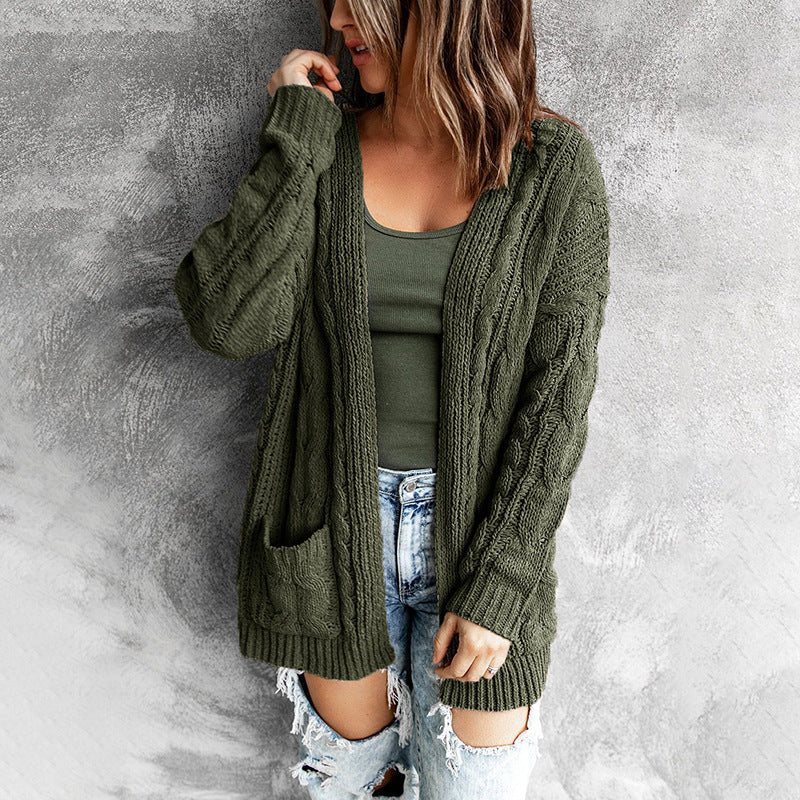 Rosgrove | Women - Cable Knit Cardigan - Casual Fit Style