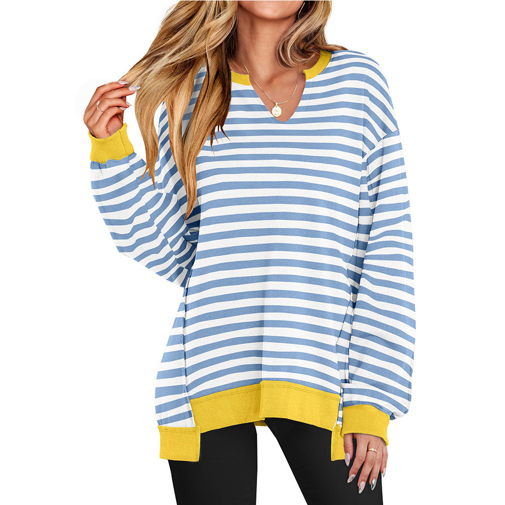 Rosgrove | Women - Casual V-Neck Pullover with Oversized Sleeves