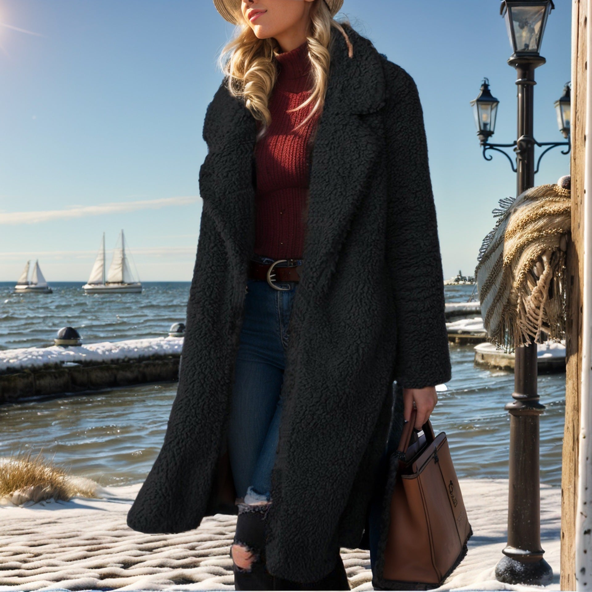 Rosgrove | Women - Oversized Teddy Coat with Lined Collar