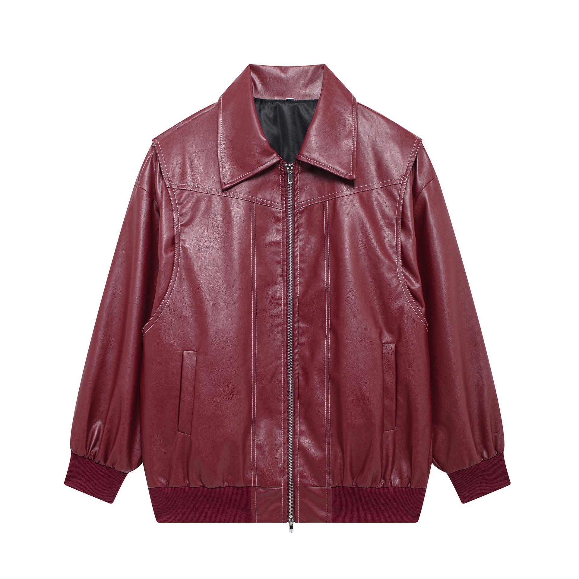 Rosgrove | Women - Faux Leather Jacket - Elastic Cuffs