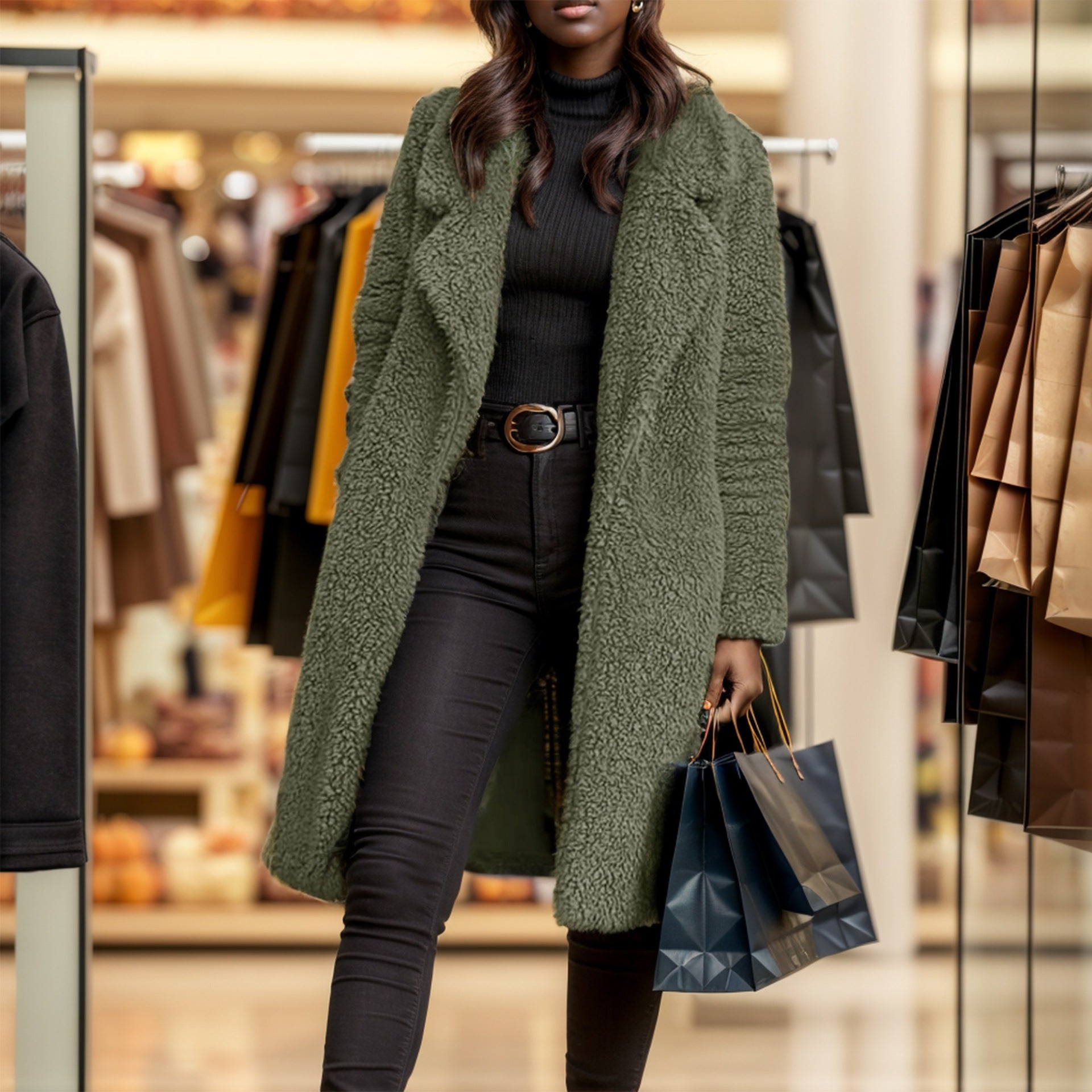 Rosgrove | Women - Oversized Teddy Coat with Lined Collar