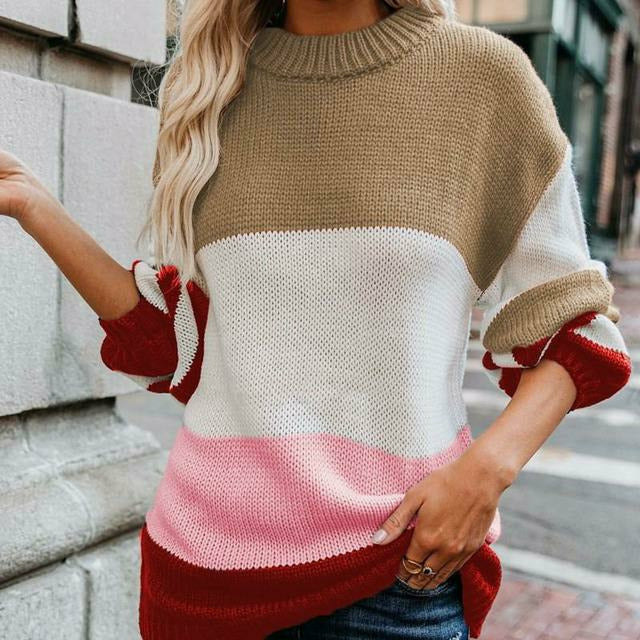Rosgrove | Women - Striped Knit Jumper - Double Stitch Style