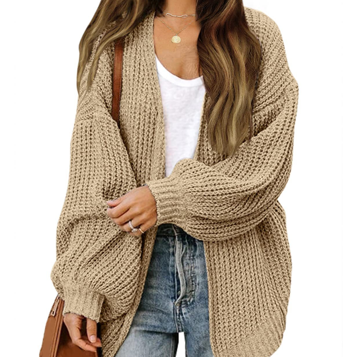 Rosgrove | Women - Chunky Knit Cardigan with Dropped Shoulders