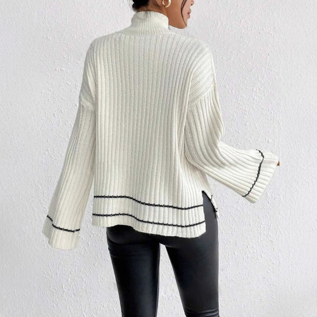 Rosgrove | Women - Loose Fit Jumper - Ribbed Bell Sleeve Design