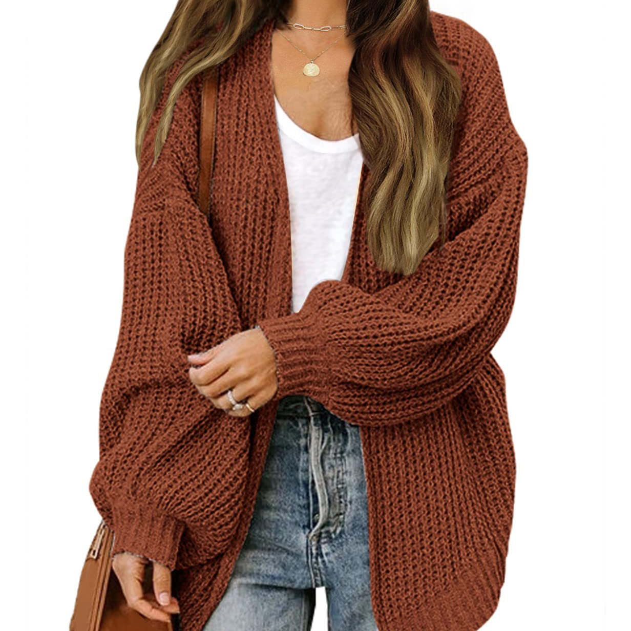 Rosgrove | Women - Chunky Knit Cardigan with Dropped Shoulders