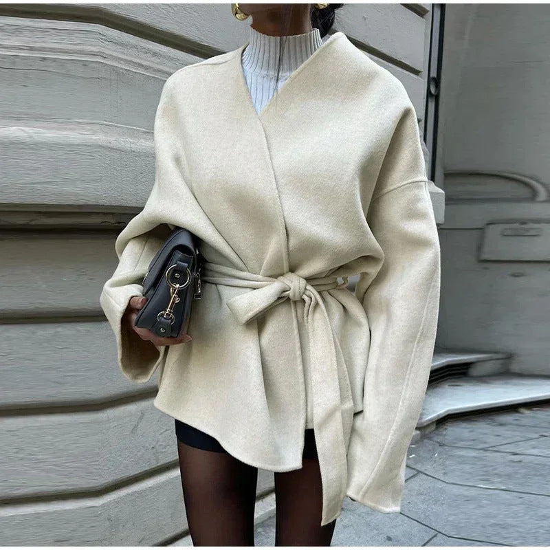 Rosgrove | Women - Oversized Wrap Jacket - Wide Sleeves Style