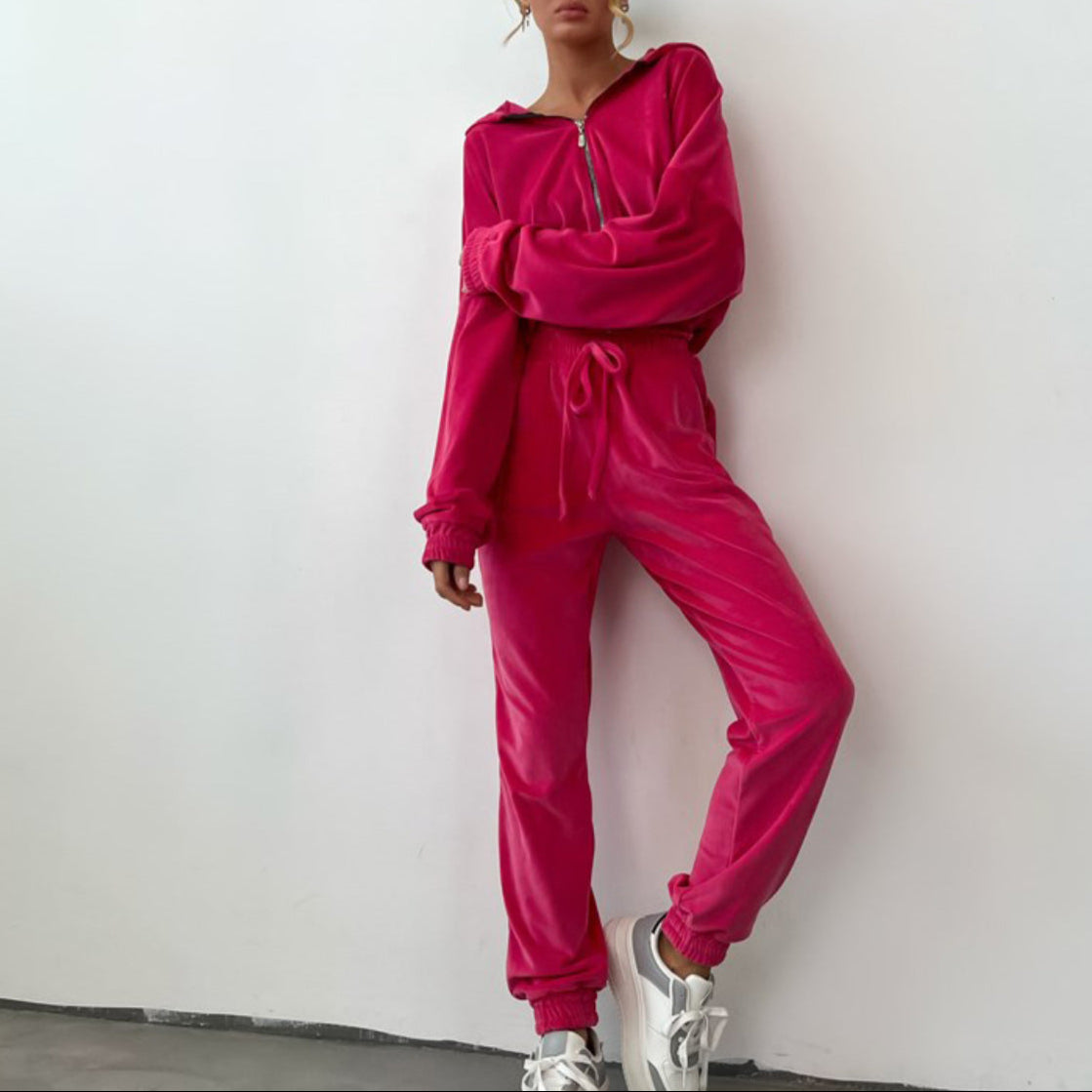 Rosgrove | Women - Fleece Tracksuit with Hood & Elastic Waistband