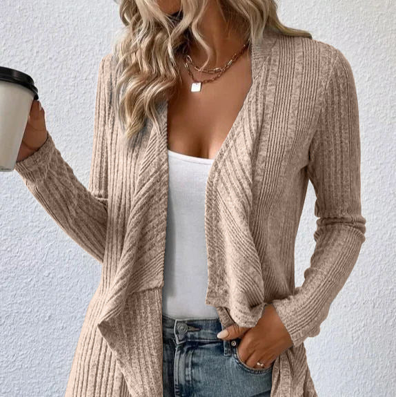 Rosgrove | Women - Casual Cosy Cardigan - Asymmetric Hem