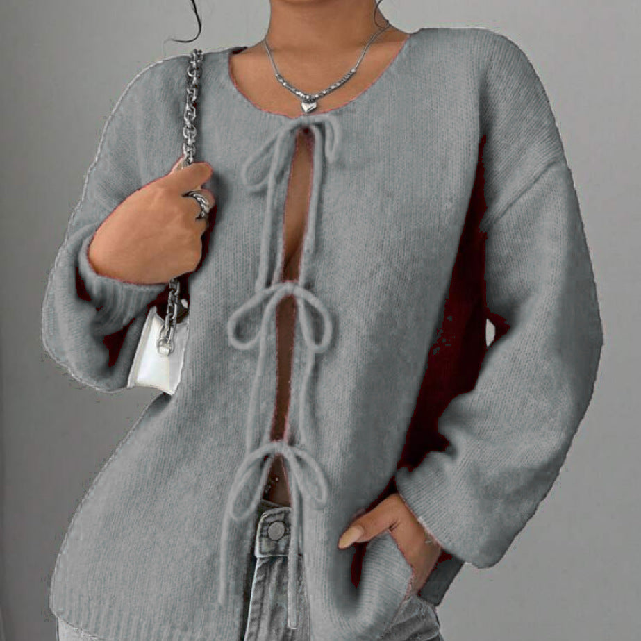 Rosgrove | Women - Oversized Knitted Lace-Up Jumper