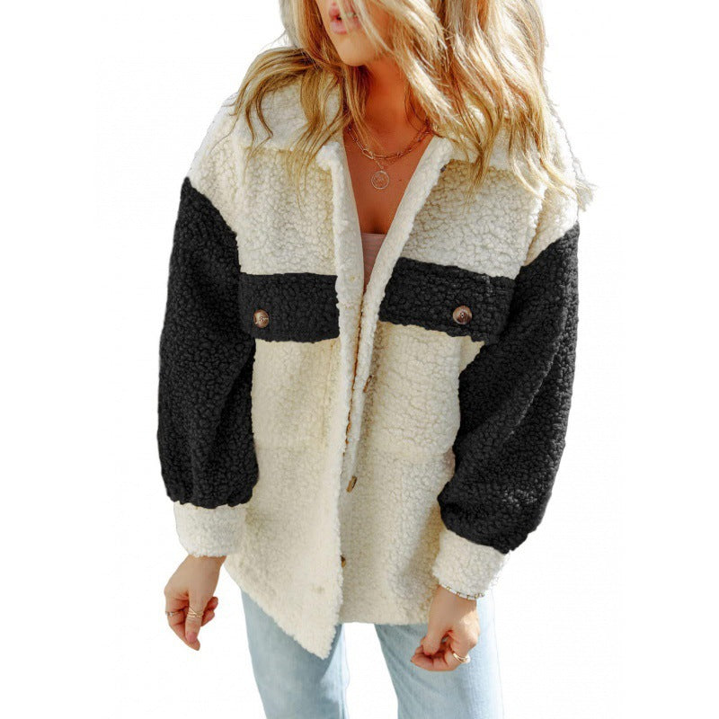 Rosgrove | Women - Teddy Jacket with Contrast Sleeves