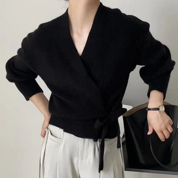 Rosgrove | Women - Wrap Cardigan - Wide Sleeves & Waist Belt