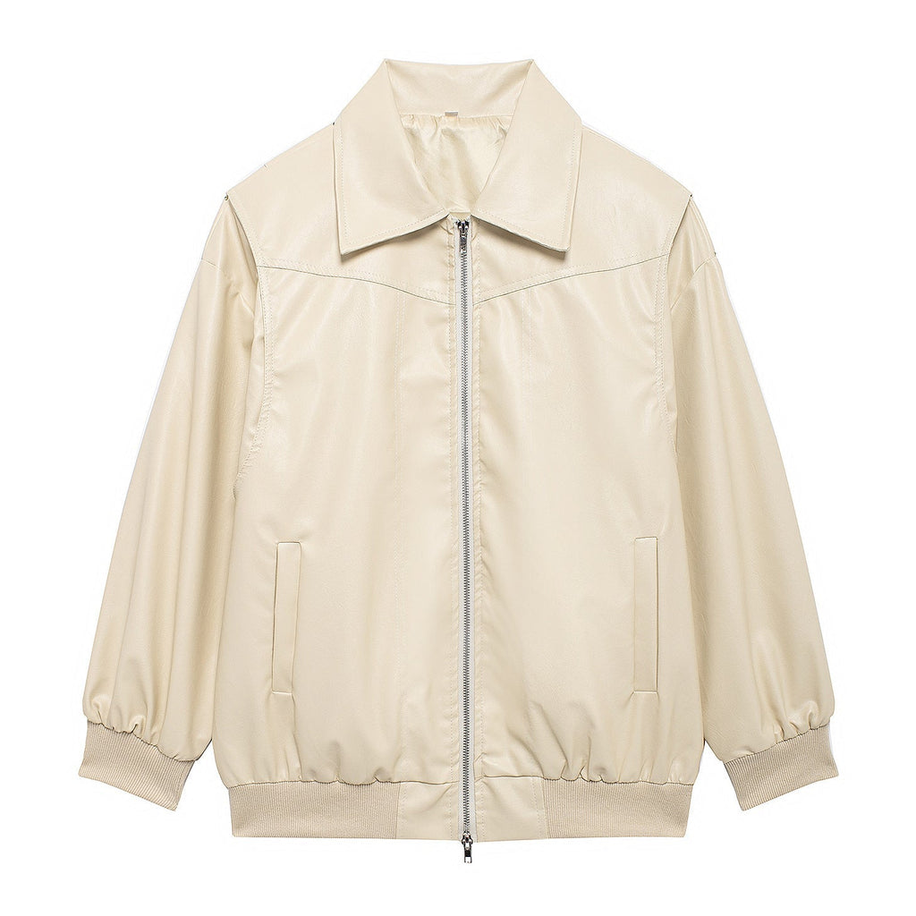 Rosgrove | Women - Faux Leather Jacket - Elastic Cuffs