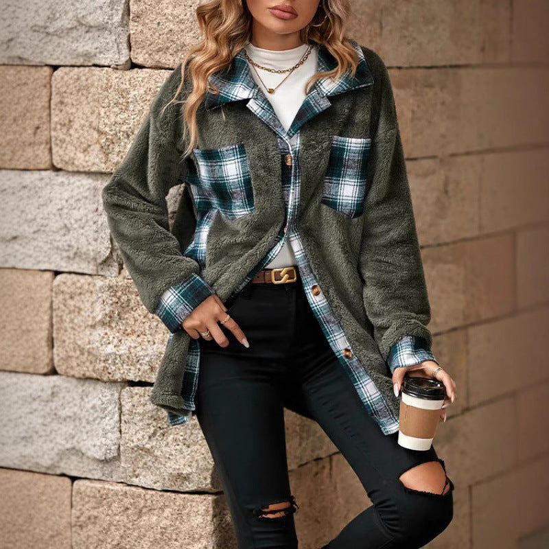 Rosgrove | Women - Fleece Shirt Jacket - Checked Lined
