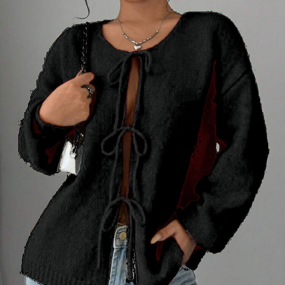 Rosgrove | Women - Oversized Knitted Lace-Up Jumper