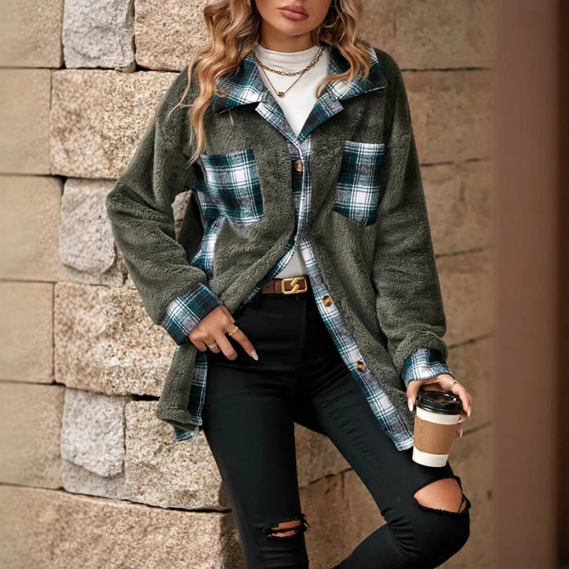 Rosgrove | Women - Fleece Shirt Jacket - Checked Lined