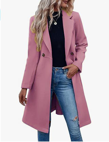 Rosgrove | Women - Elegant Wrap Coat - Double Button Placket