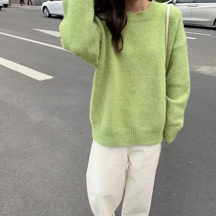 Rosgrove | Women - Cozy Oversized Knit Jumper - Round Neck