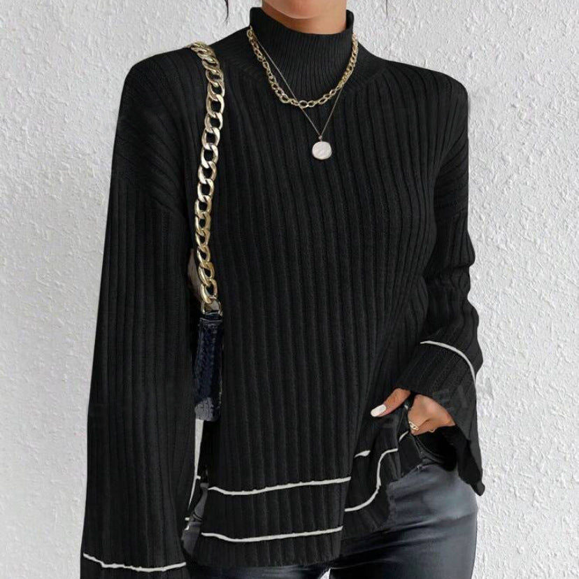 Rosgrove | Women - Loose Fit Jumper - Ribbed Bell Sleeve Design