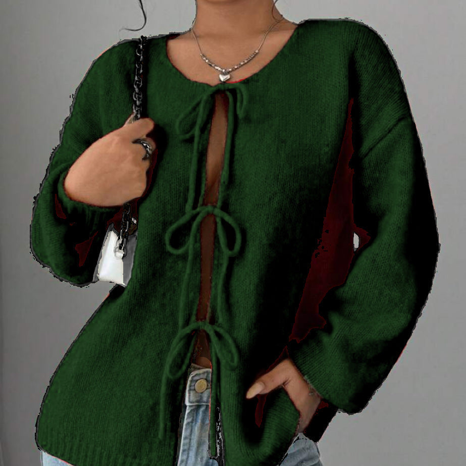 Rosgrove | Women - Oversized Knitted Lace-Up Jumper