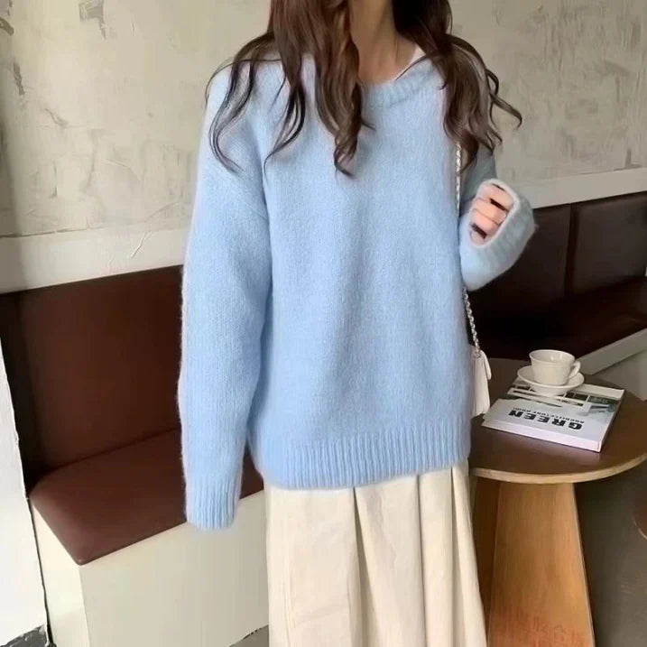 Rosgrove | Women - Cozy Oversized Knit Jumper - Round Neck
