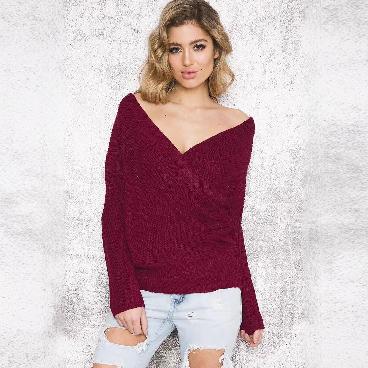 Rosgrove | Women - V-Neck Wrap Jumper - Casual Fit