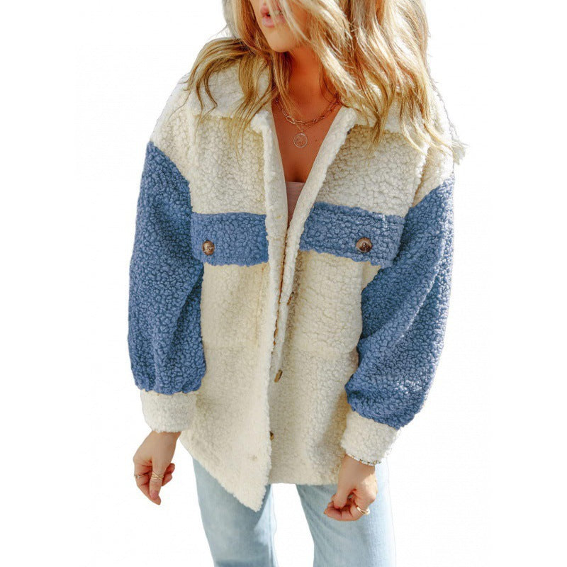 Rosgrove | Women - Teddy Jacket with Contrast Sleeves