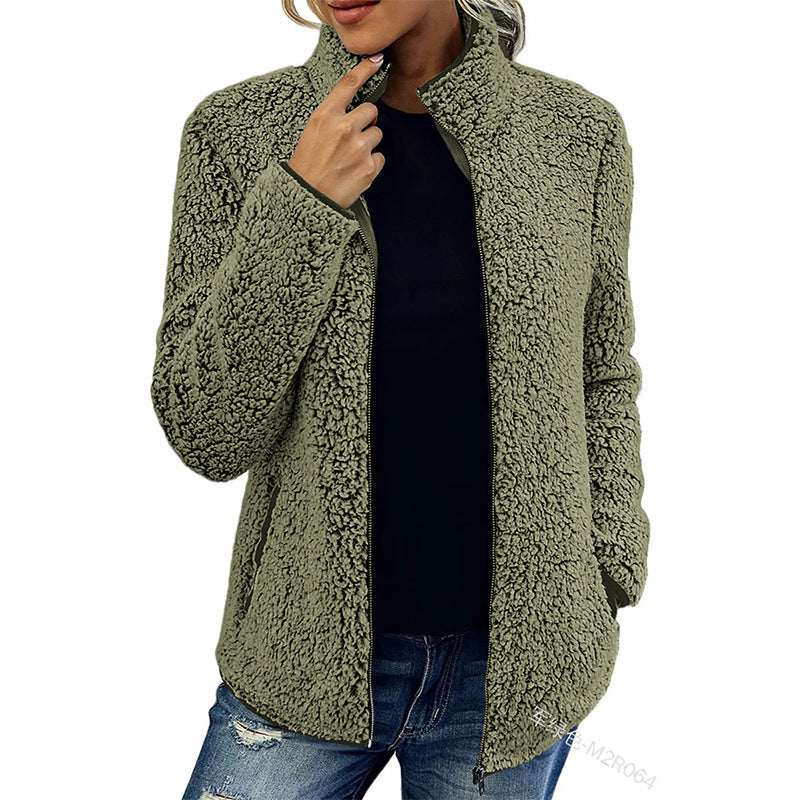 Rosgrove | Women - Fluffy Fleece Jacket - High Collar