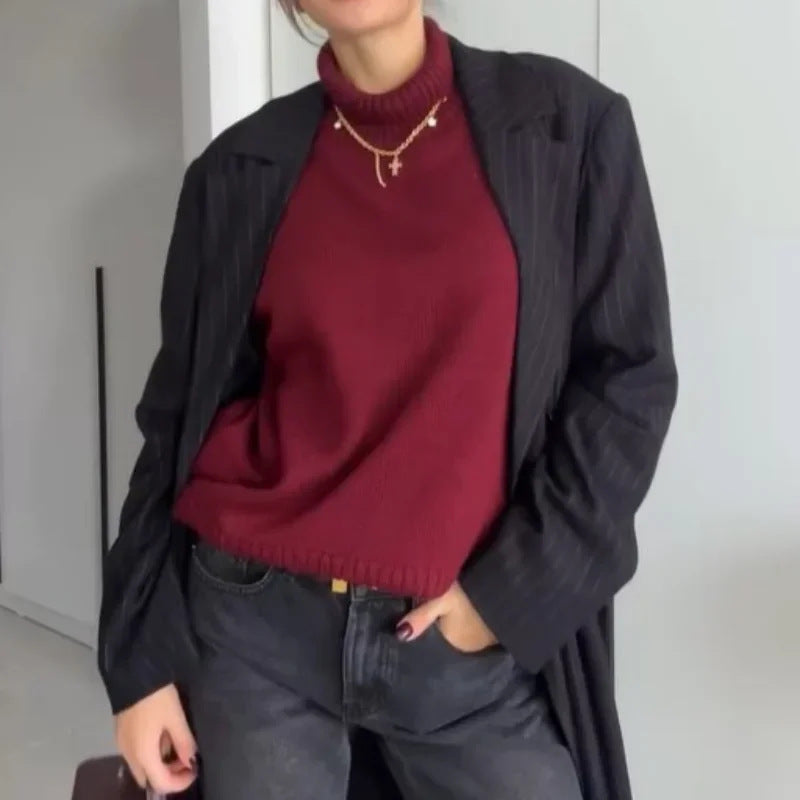 Rosgrove | Women - High Collar Oversized Jumper - Cosy Style