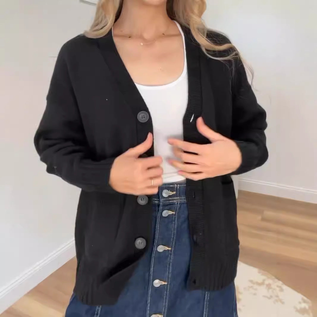 Rosgrove | Women - Cosy Cardigan -  Modern Buttons Design
