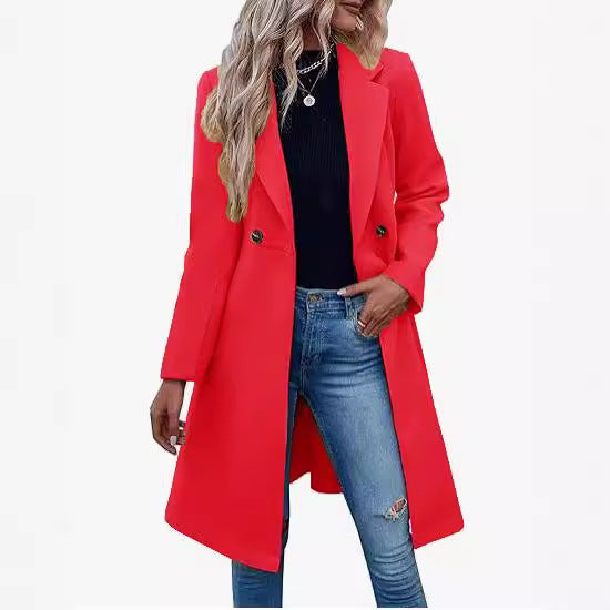 Rosgrove | Women - Elegant Wrap Coat - Double Button Placket