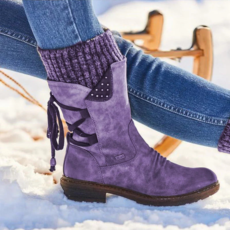 Rosgrove | Women - Suede Look Ankle Boots - Flat Sole