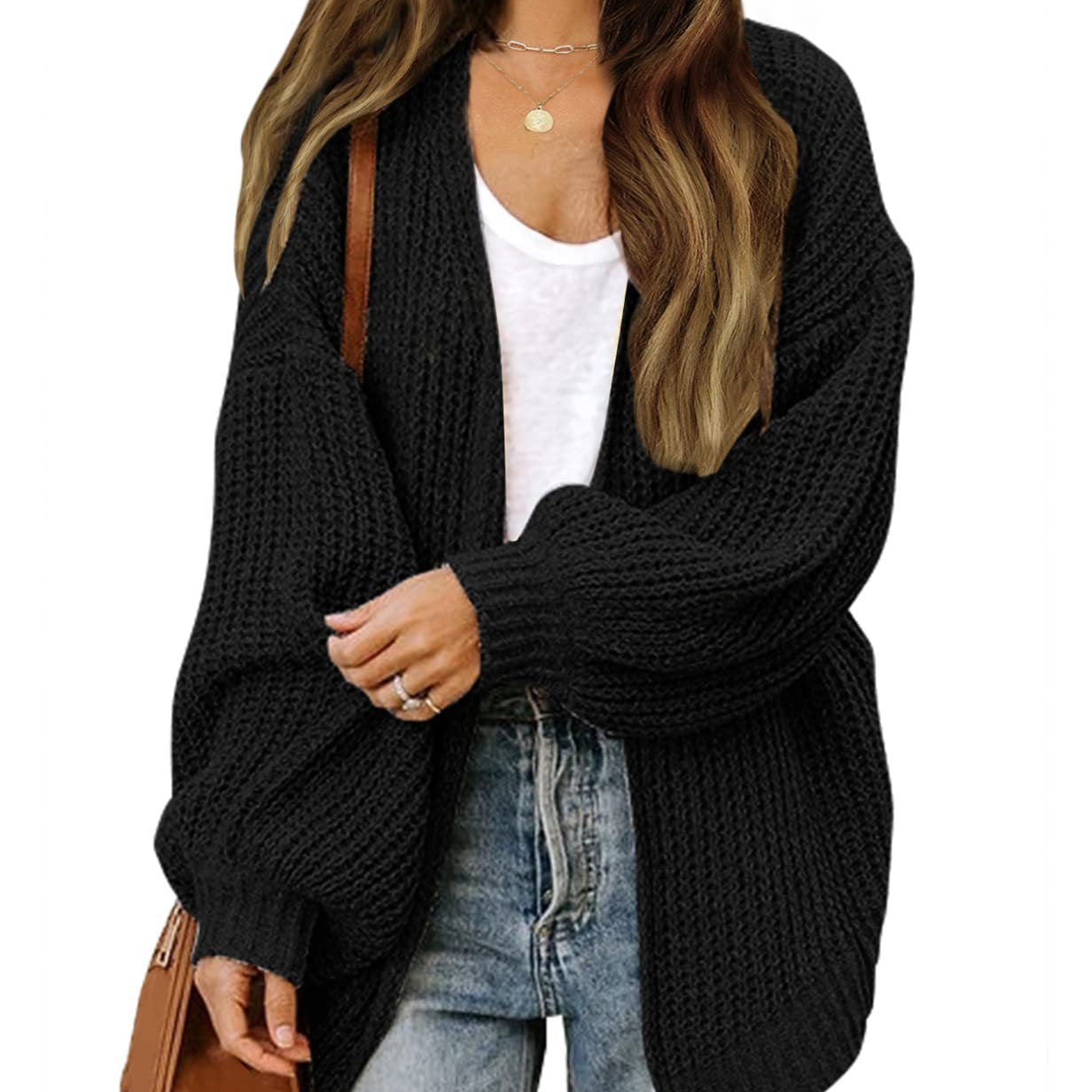 Rosgrove | Women - Chunky Knit Cardigan with Dropped Shoulders
