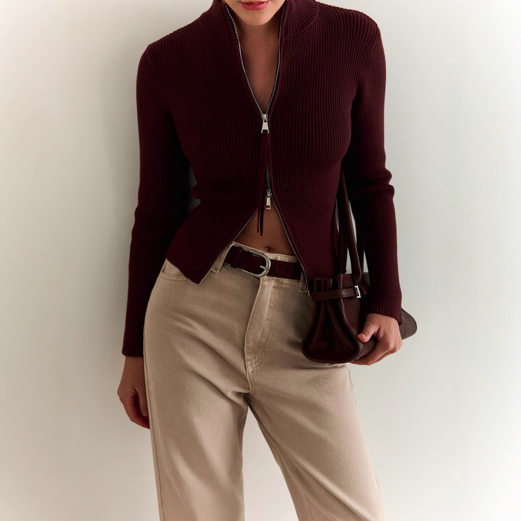 Rosgrove | Women - Knitted High Collar Zip Jumper