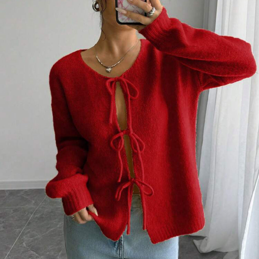 Rosgrove | Women - Oversized Knitted Lace-Up Jumper