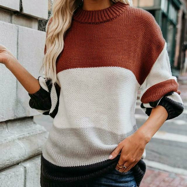 Rosgrove | Women - Striped Knit Jumper - Double Stitch Style