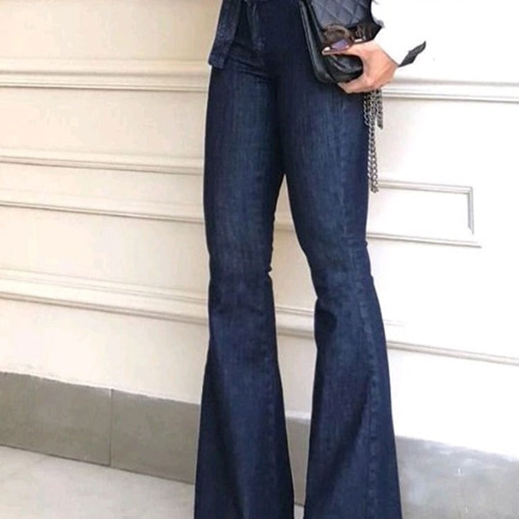 Rosgrove | Women - High Waist Bootcut Jeans With Belt