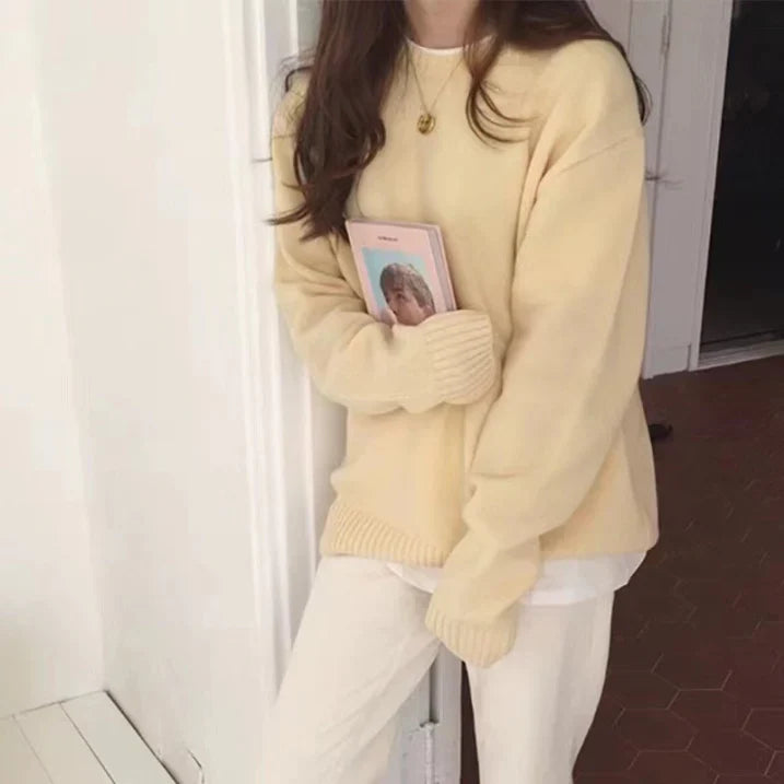 Rosgrove | Women - Cozy Oversized Knit Jumper - Round Neck