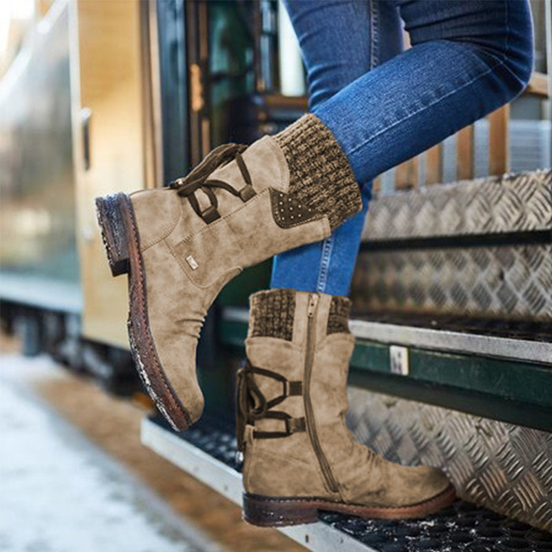 Rosgrove | Women - Suede Look Ankle Boots - Flat Sole