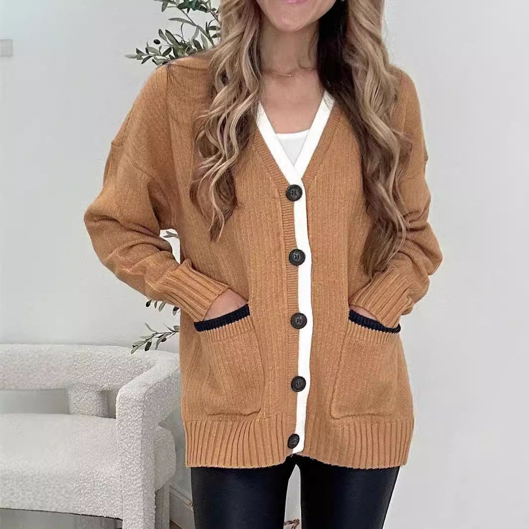Rosgrove | Women - Cosy Cardigan -  Modern Buttons Design
