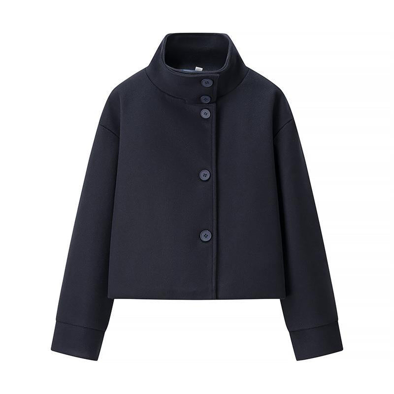 Rosgrove | Women - Stylish Cropped Jacket - High Collar Design