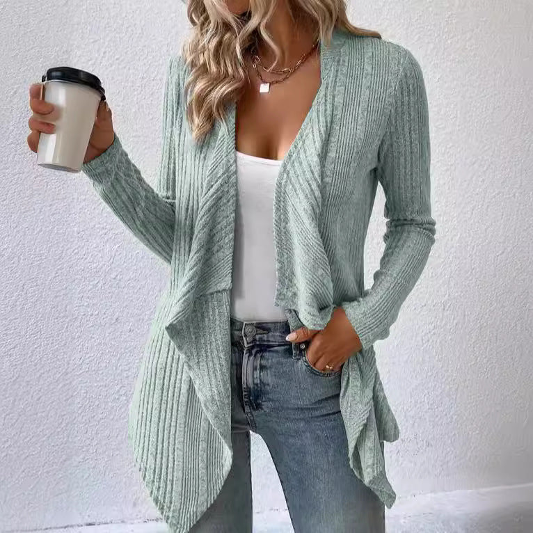 Rosgrove | Women - Casual Cosy Cardigan - Asymmetric Hem