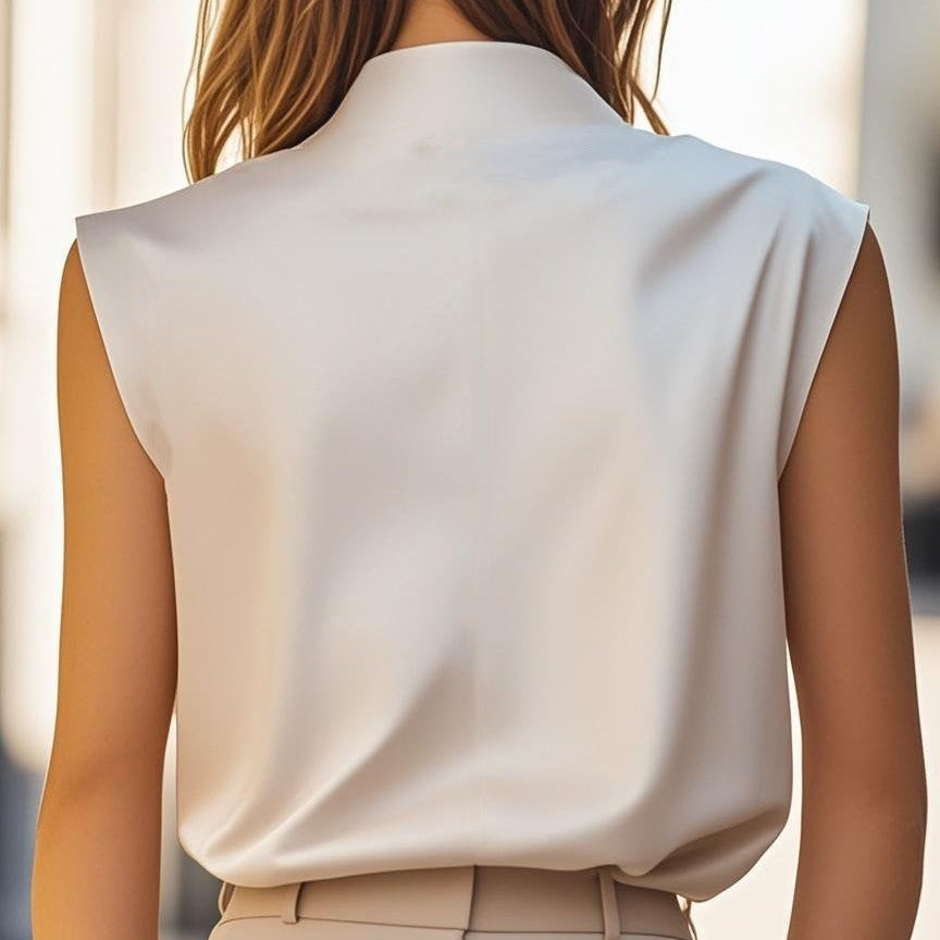 Rosgrove | Women - Satin Blouse - Draped Fit