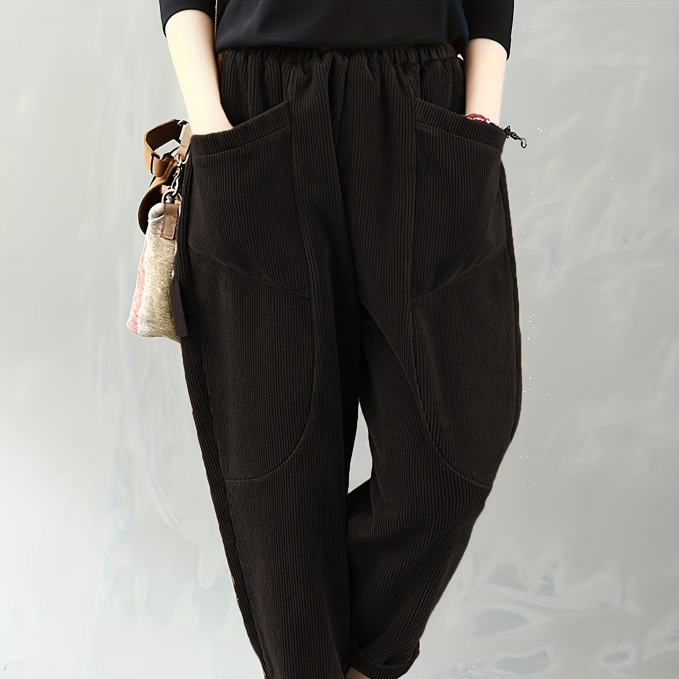 Rosgrove | Women - Loose Fit Corduroy Trousers with Pockets