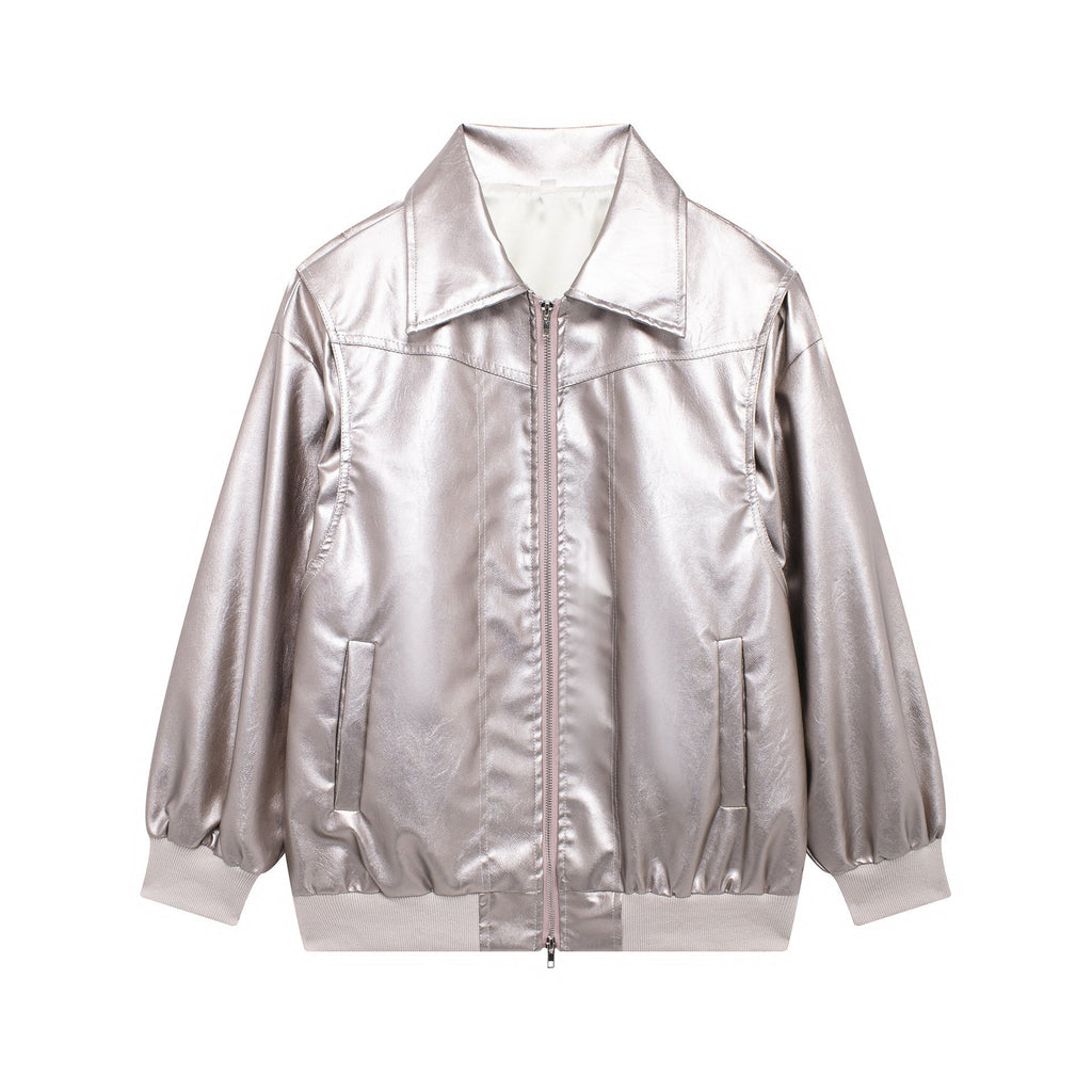 Rosgrove | Women - Faux Leather Jacket - Elastic Cuffs