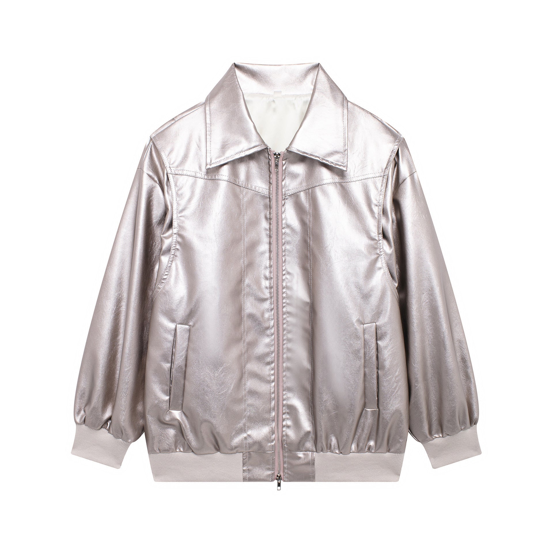 Rosgrove | Women - Faux Leather Jacket - Elastic Cuffs
