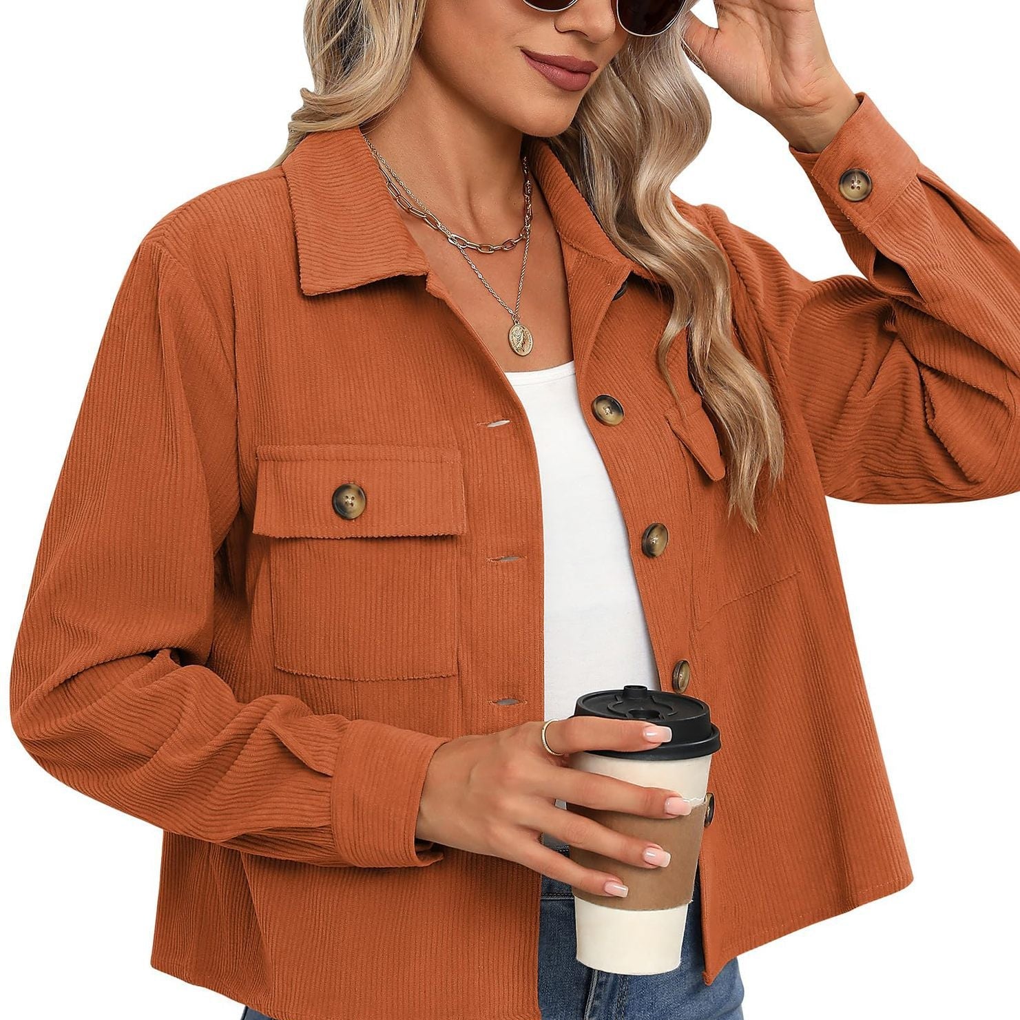 Rosgrove | Women - Corduroy Jacket - Breast Pockets