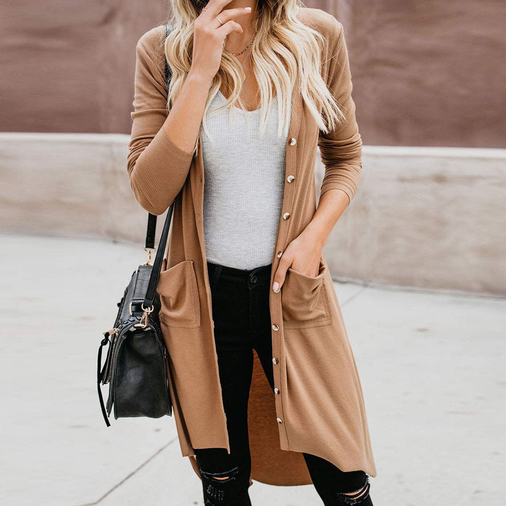 Rosgrove | Women - Long Button Cardigan with Pockets