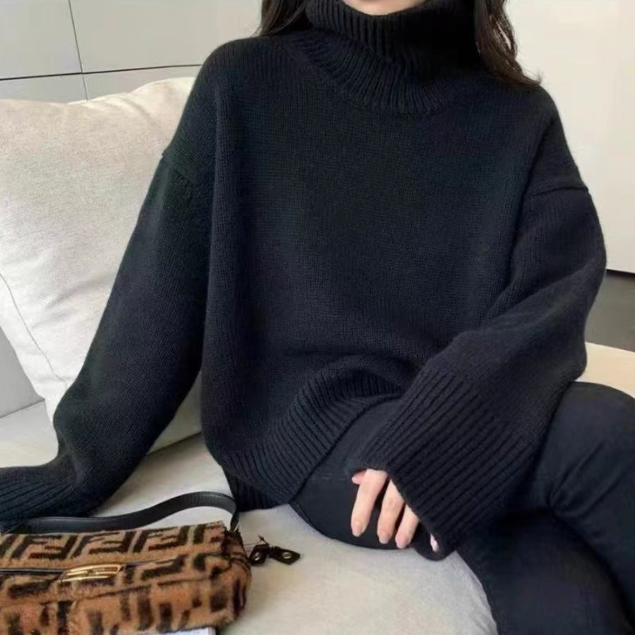 Rosgrove | Women - Knitted High Collar Jumper - Cosy Loose Fit