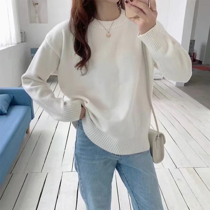 Rosgrove | Women - Cozy Oversized Knit Jumper - Round Neck