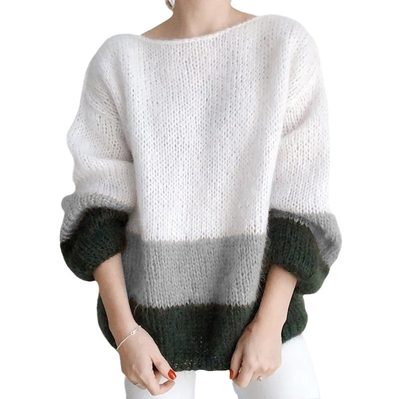 Rosgrove | Women - Chunky Knit Jumper - Modern Block Pattern